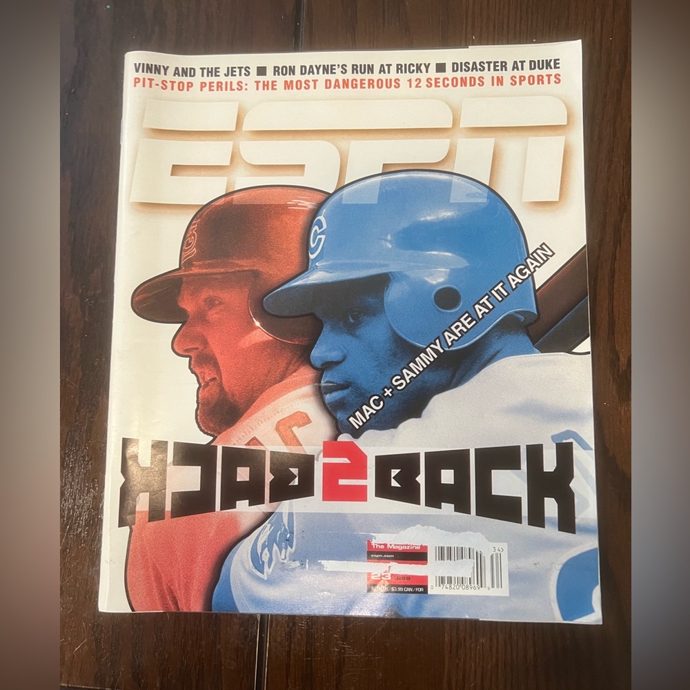 ESPN The Magazine August 23, 1999 Baseball’s Mark McGwire/Sammy Sosa Cover